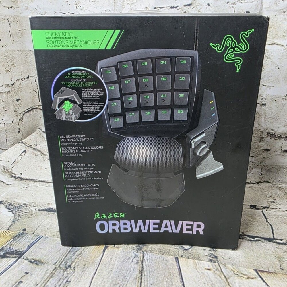 Razer Orbweaver  RZ07-0074 Mechanical Gaming Keypad Green LEDs Open Box